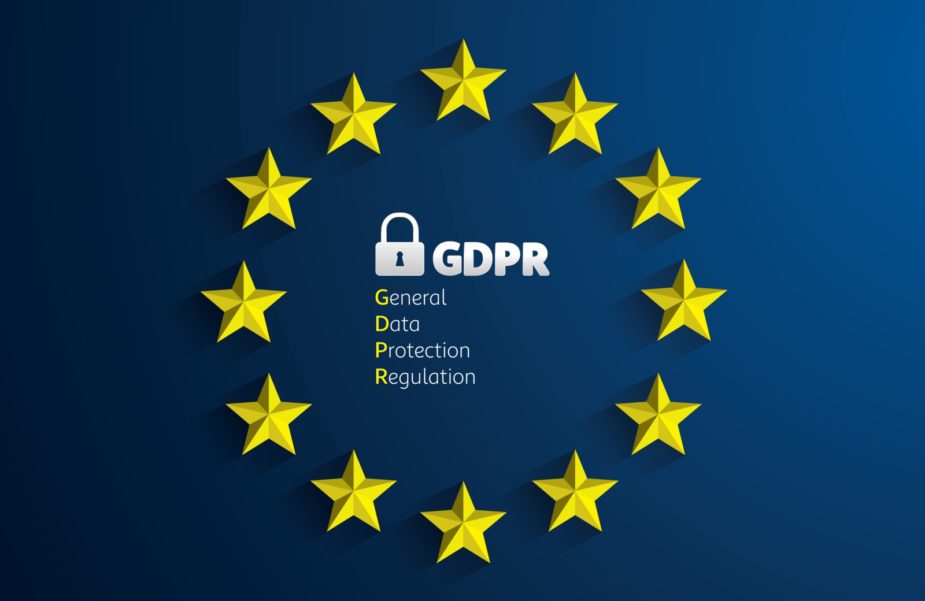 Group of stars around the text GDPR